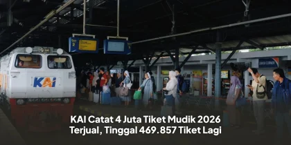 KAI Catat 4 Juta Tiket Mudik 2026 Terjual, Tinggal 469.857 Tiket Lagi