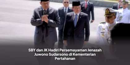 SBY dan JK Hadiri Persemayaman Jenazah Juwono Sudarsono di Kementerian Pertahanan