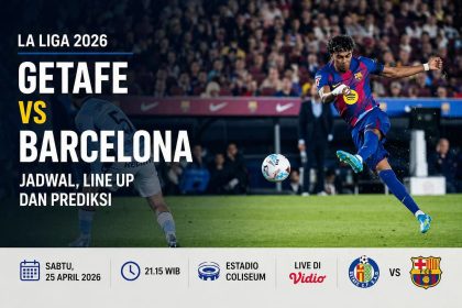 Getafe vs Barcelona: Jadwal, Line Up, dan Prediksi La Liga 2026