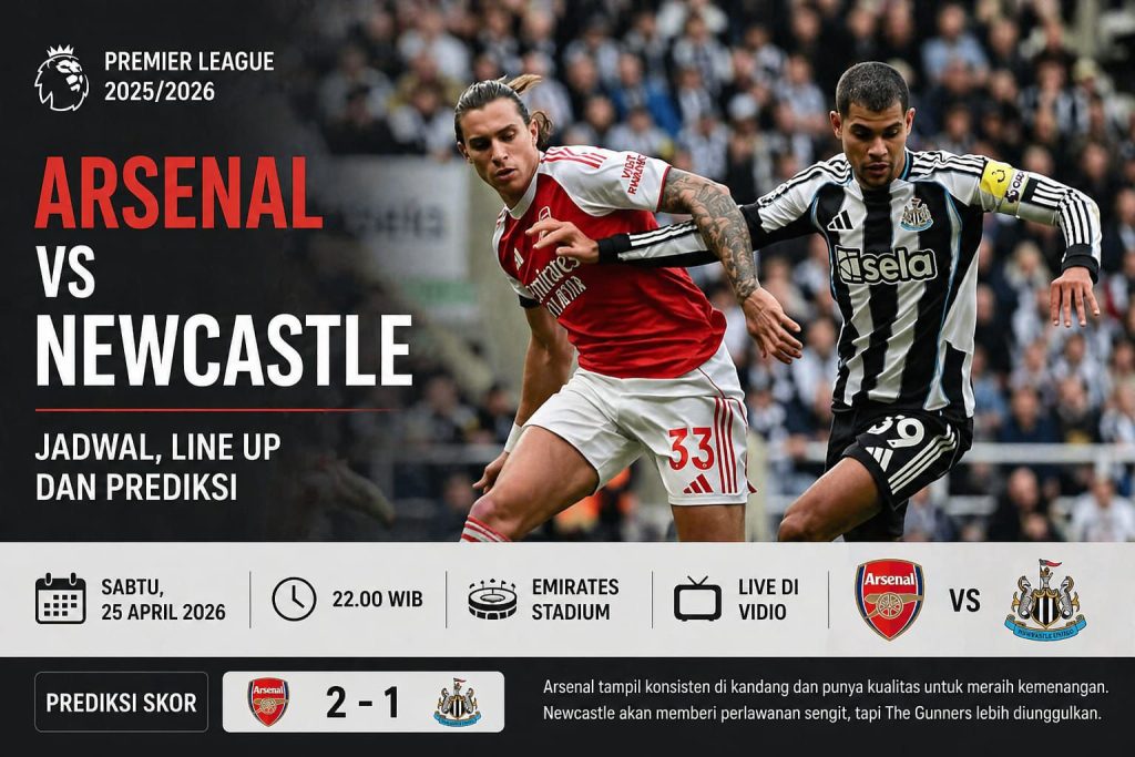 Arsenal vs Newcastle: Jadwal, Line Up, dan Prediksi Premier League 2026