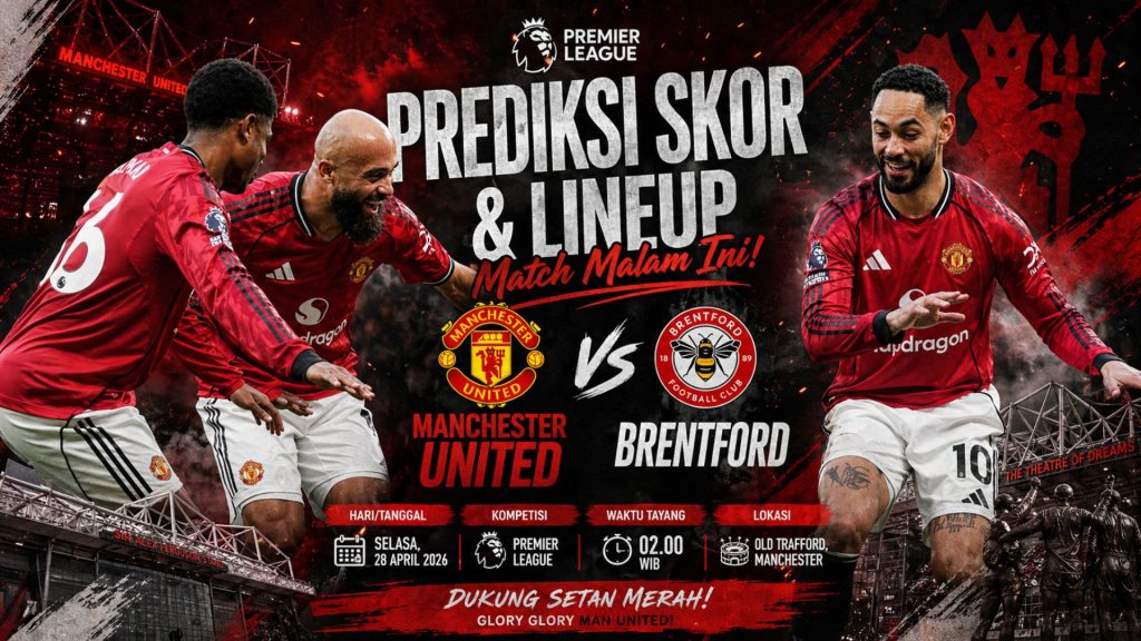 Premier League Man United vs Brentford: Prediksi Skor dan Lineup Match Malam Ini