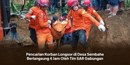 Pencarian Korban Longsor di Desa Sembahe Berlangsung 4 Jam Oleh Tim SAR Gabungan