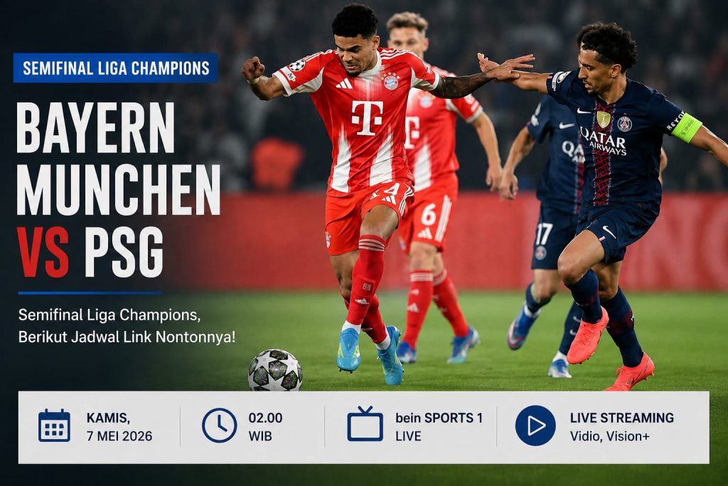 Bayern Munchen vs PSG: Semifinal Liga Champions, Simak Berikut Ini Untuk Link Nontonnya!