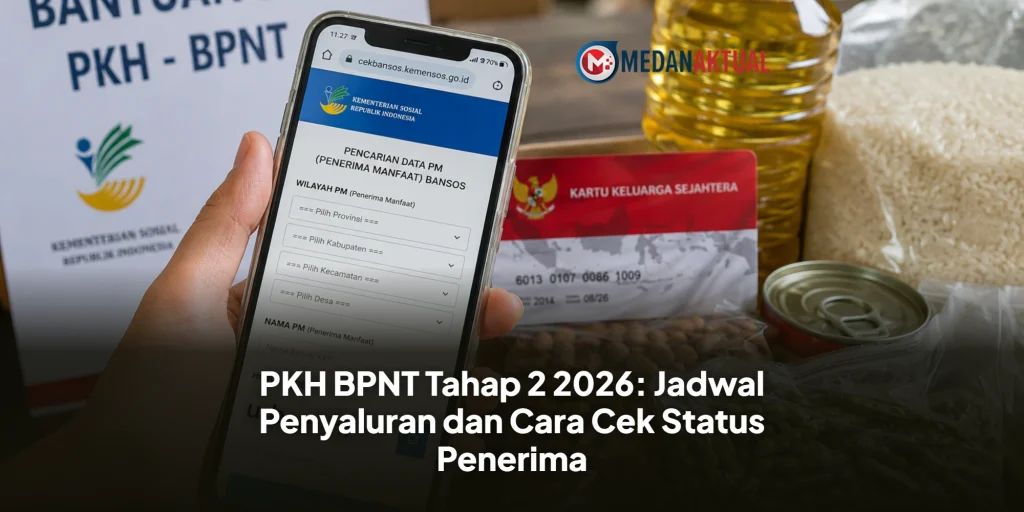 Ilustrasi pengecekan bansos PKH dan BPNT tahap 2 tahun 2026 melalui HP