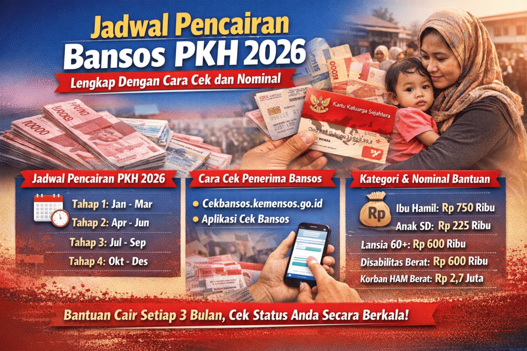 Jadwal Pencairan Bansos PKH 2026, Lengkap Dengan Cara Cek dan Nominal