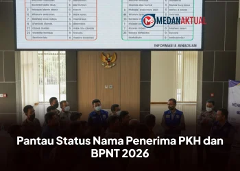 buatkan gambar tentang Pantau Status Nama Penerima PKH dan BPNT 2026