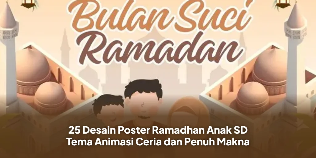 25 Desain Poster Ramadhan Anak SD Tema Animasi Ceria dan Penuh Makna