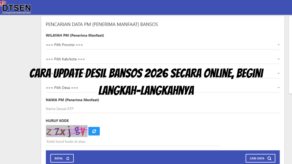 Cara Update Desil Bansos 2026 Secara Online, Begini Langkah-Langkahnya