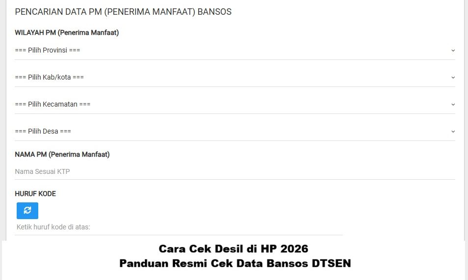 Cara Cek Desil di HP 2026, Panduan Resmi Cek Data Bansos DTSEN