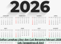 Daftar Lengkap Libur dan Cuti Bersama Februari 2026, Cek Tanggalnya di Sini!