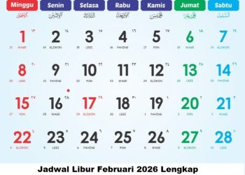 Jadwal Libur Februari 2026 Lengkap: Tanggal Merah, Cuti Bersama, dan Libur Sekolah