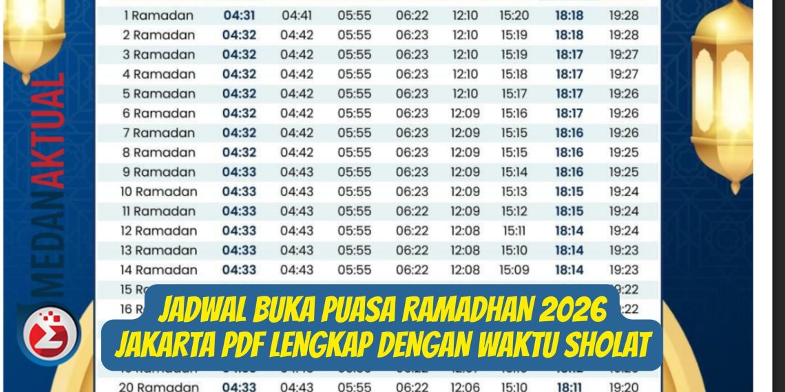 Jadwal Buka Puasa Ramadhan 2026 Jakarta PDF Lengkap dengan Waktu Sholat