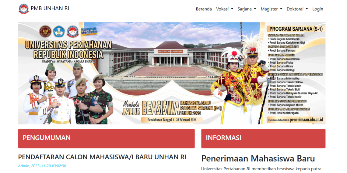 Beasiswa UNHAN RI 2026: Program, Ketentuan, dan Tahapan Seleksi