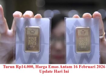 Turun Rp14.000, Harga Emas Antam 16 Februari 2026 Update Hari Ini