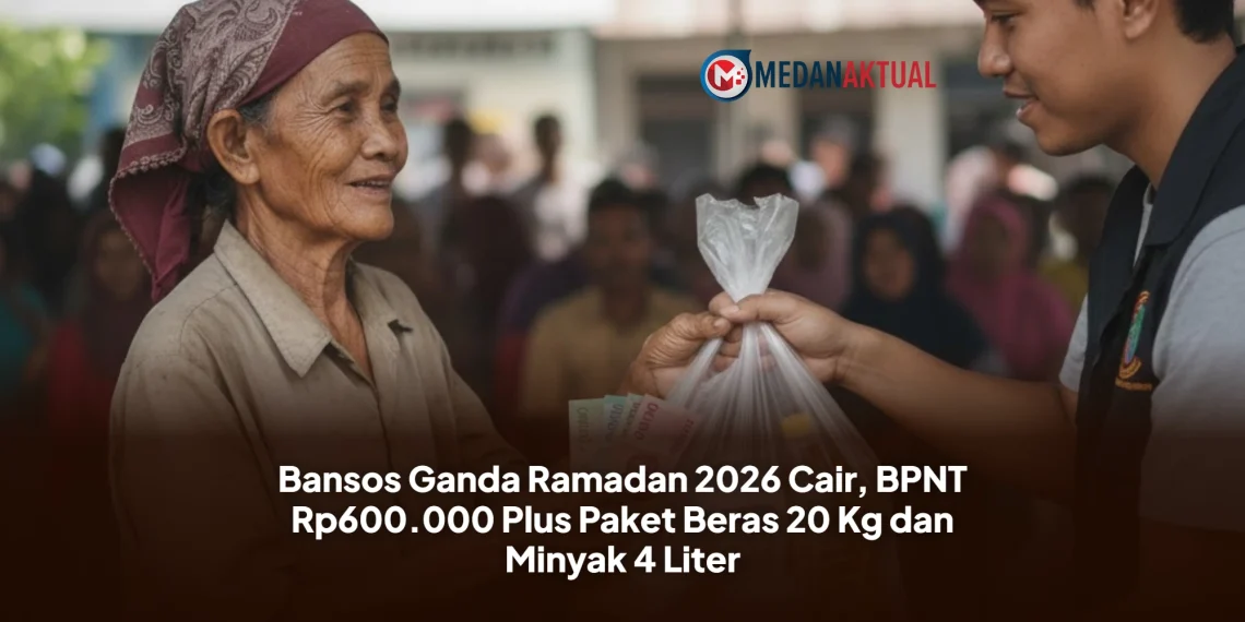 Bansos Ganda Ramadan 2026 Cair, BPNT Rp600.000 Plus Paket Beras 20 Kg dan Minyak 4 Liter