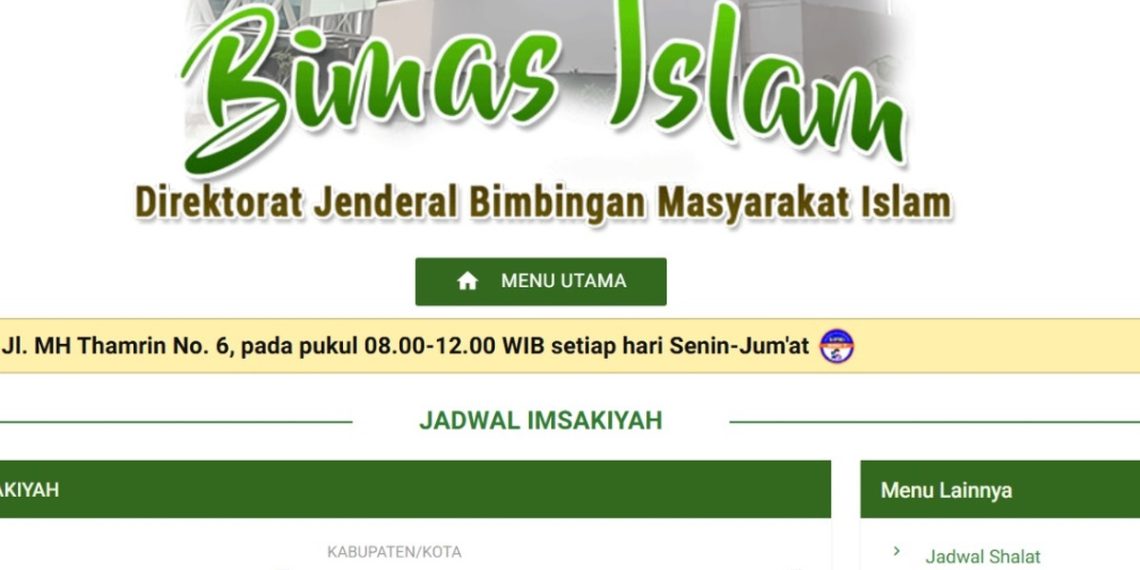 Cek Jadwal Imsakiyah Puasa 2026 Seluruh Kota/Kabupaten Se-Indonesia Melalui Situs Resmi https://bimasislam.kemenag.go.id/jadwalimsakiyah