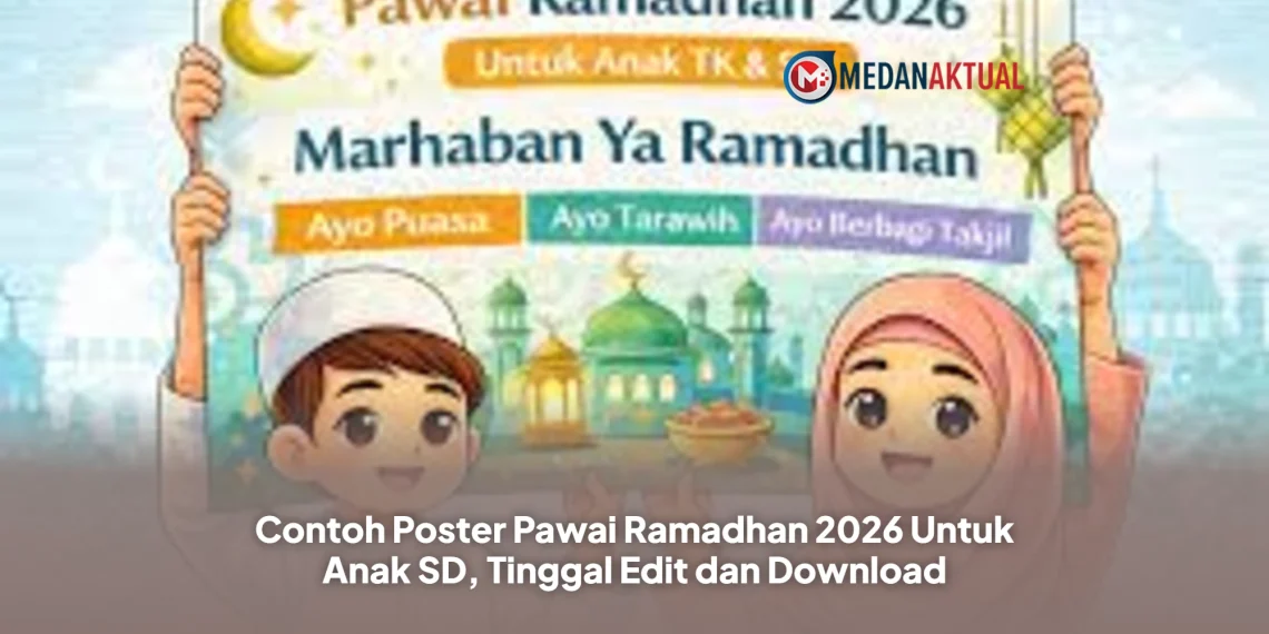 Contoh Poster Pawai Ramadhan 2026 Untuk Anak SD, Tinggal Edit dan Download