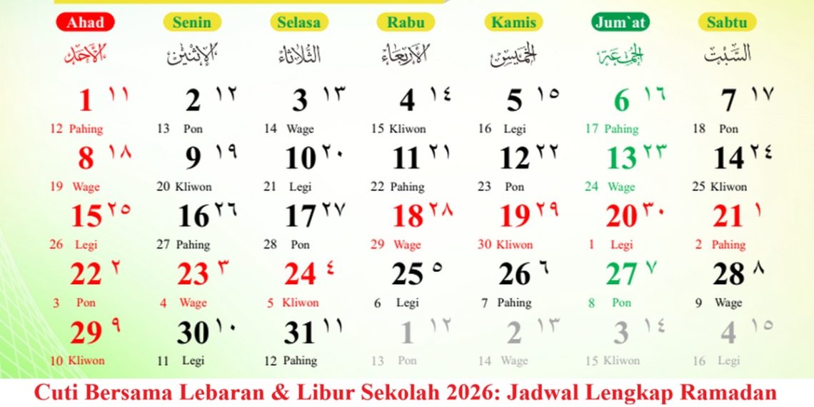 Cuti Bersama Lebaran & Libur Sekolah 2026: Jadwal Lengkap Ramadan