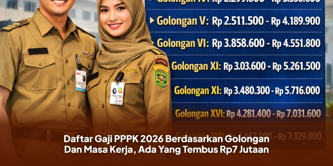 Daftar Gaji PPPK 2026 Berdasarkan Golongan Dan Masa Kerja, Ada Yang Tembus Rp7 Jutaan