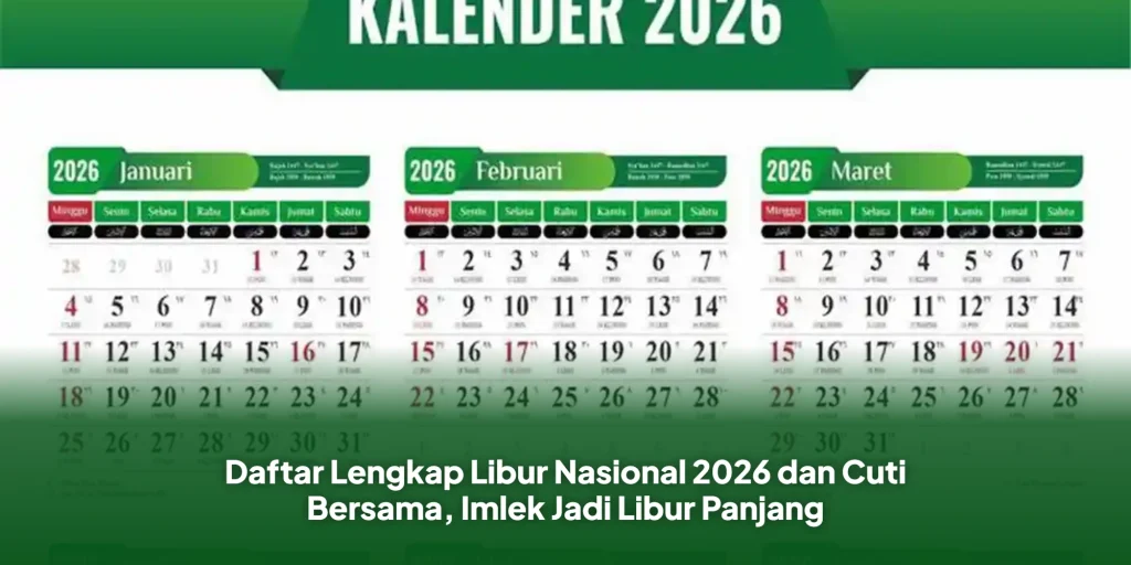 Daftar Lengkap Libur Nasional 2026 dan Cuti Bersama, Imlek Jadi Libur Panjang