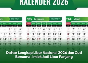 Daftar Lengkap Libur Nasional 2026 dan Cuti Bersama, Imlek Jadi Libur Panjang