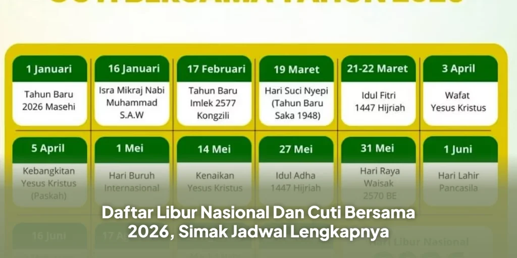 Daftar Libur Nasional Dan Cuti Bersama 2026, Simak Jadwal Lengkapnya