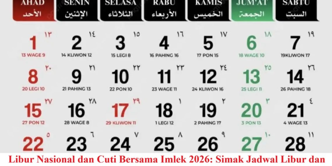 Libur Nasional dan Cuti Bersama Imlek 2026: Simak Jadwal Libur dan Cuti Bersama 2026 Lengkap