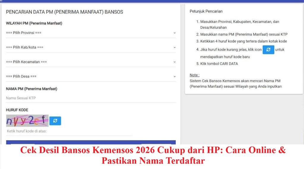 Cek Desil Bansos Kemensos 2026 Cukup dari HP: Cara Online & Pastikan Nama Terdaftar