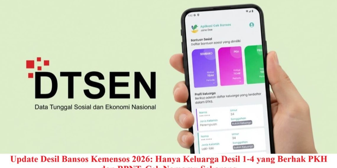 Update Desil Bansos Kemensos 2026: Hanya Keluarga Desil 1-4 yang Berhak PKH dan BPNT, Cek Namamu Sekarang