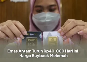 Emas Antam Turun Rp40.000 Hari Ini, Harga Buyback Melemah