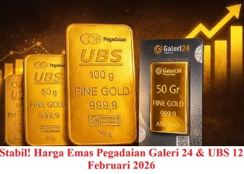 Stabil! Harga Emas Pegadaian Galeri 24 & UBS 12 Februari 2026