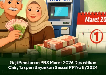 Gaji Pensiunan PNS Maret 2026 Dipastikan Cair, Taspen Bayarkan Sesuai PP No 8/2024