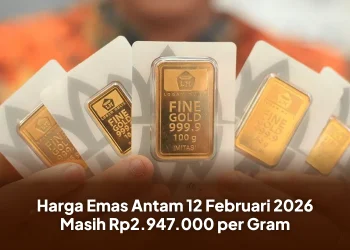 Harga Emas Antam 12 Februari 2026 Masih Rp2.947.000 per Gram