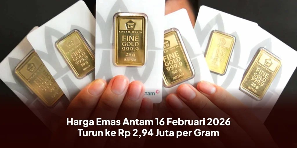 Harga Emas Antam 16 Februari 2026 Turun ke Rp 2,94 Juta per Gram