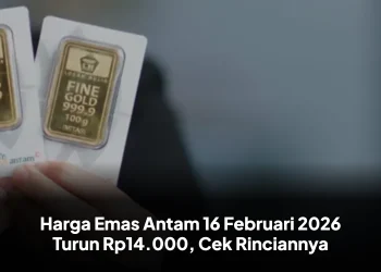 Harga Emas Antam 16 Februari 2026 Turun Rp14.000, Cek Rinciannya