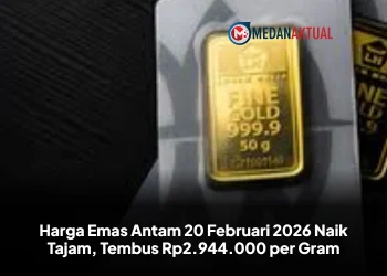 Harga Emas Antam 20 Februari 2026 Naik Tajam, Tembus Rp2.944.000 per Gram