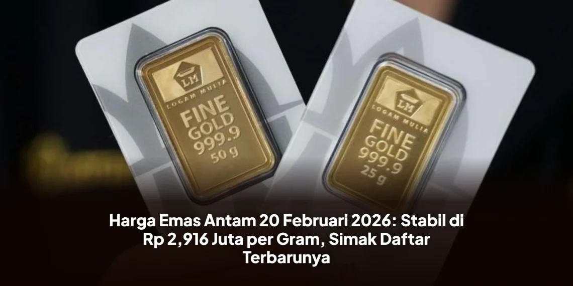 Harga Emas Antam 20 Februari 2026: Stabil di Rp 2,916 Juta per Gram, Simak Daftar Terbarunya