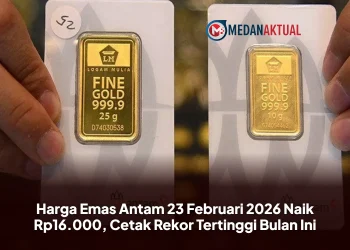 Harga Emas Antam 23 Februari 2026 Naik Rp16.000, Cetak Rekor Tertinggi Bulan Ini
