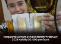 Harga Emas Antam 24 Karat Hari Ini 9 Februari 2026 Naik Rp 20.000 per Gram