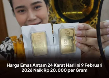 Harga Emas Antam 24 Karat Hari Ini 9 Februari 2026 Naik Rp 20.000 per Gram