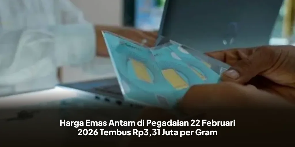Harga Emas Antam di Pegadaian 22 Februari 2026 Tembus Rp3,31 Juta per Gram