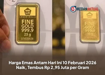 Harga Emas Antam Hari Ini 10 Februari 2026 Naik, Tembus Rp 2,95 Juta per Gram
