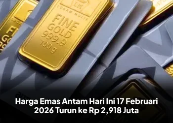 Harga Emas Antam Hari Ini 17 Februari 2026 Turun ke Rp 2,918 Juta