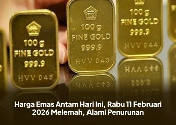 Harga Emas Antam Hari Ini, Rabu 11 Februari 2026 Melemah, Alami Penurunan