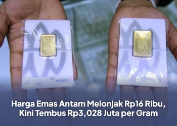 Harga Emas Antam Melonjak Rp16 Ribu, Kini Tembus Rp3,028 Juta per Gram