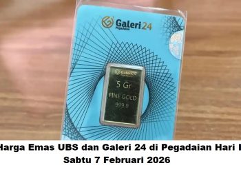 Harga Emas UBS dan Galeri 24 di Pegadaian Hari Ini,Sabtu 7 Februari 2026