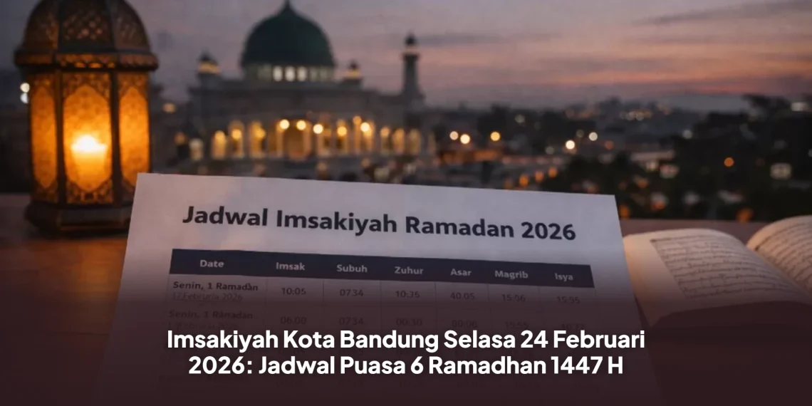 Imsakiyah Kota Bandung Selasa 24 Februari 2026: Jadwal Puasa 6 Ramadhan 1447 H