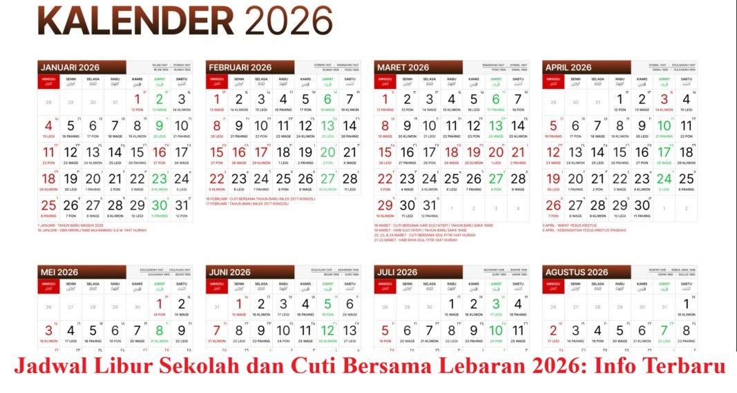 Jadwal Libur Sekolah dan Cuti Bersama Lebaran 2026: Info Terbaru