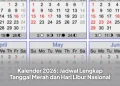 Kalender 2026: Jadwal Lengkap Tanggal Merah dan Hari Libur Nasional