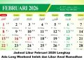 Jadwal Libur Februari 2026 Lengkap: Ada Long Weekend Imlek dan Libur Awal Ramadhan